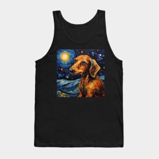 Dachshund Starry Night style Tank Top